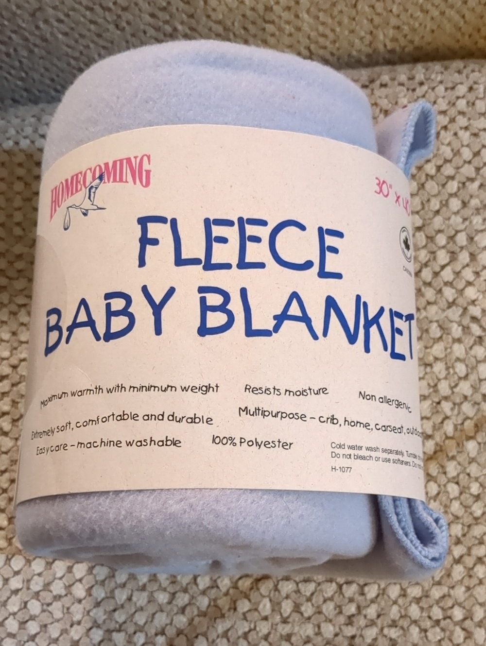 Fleece Baby Blanket - Light Blue